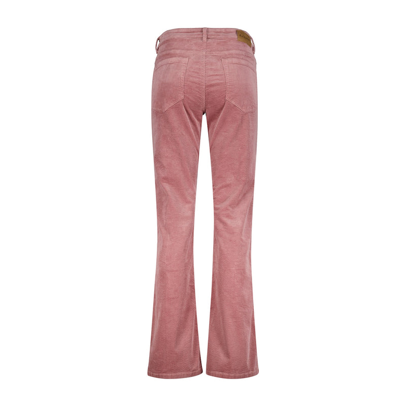 Babette Corduroy Flare Jeans in Wild Rose