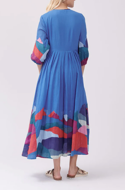 Theatral Abstract Print Dress