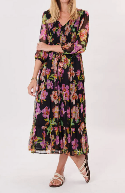 Trapani Shirred Bodice Floral Dress