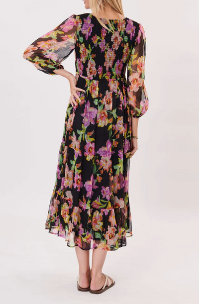Trapani Shirred Bodice Floral Dress