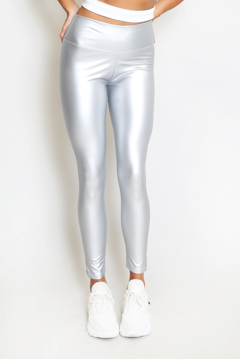 Claudia High Rise Stretch Fit Leather Look Leggings