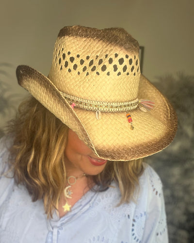 Summer Charms Burnt Cowboy Hat