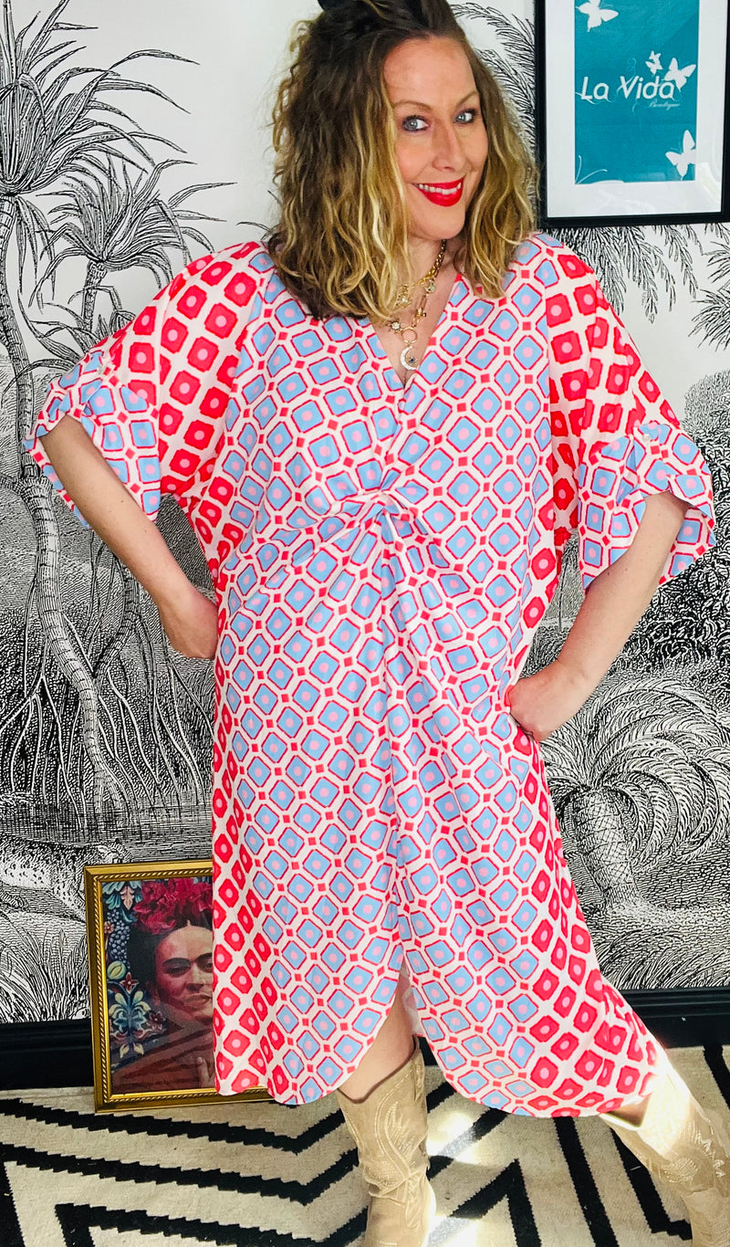 Tahlia Twist Knot Tile Print Dress