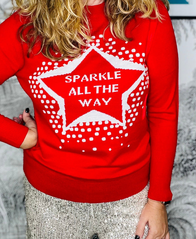 Sparkle All The Way Jacquard Jumper