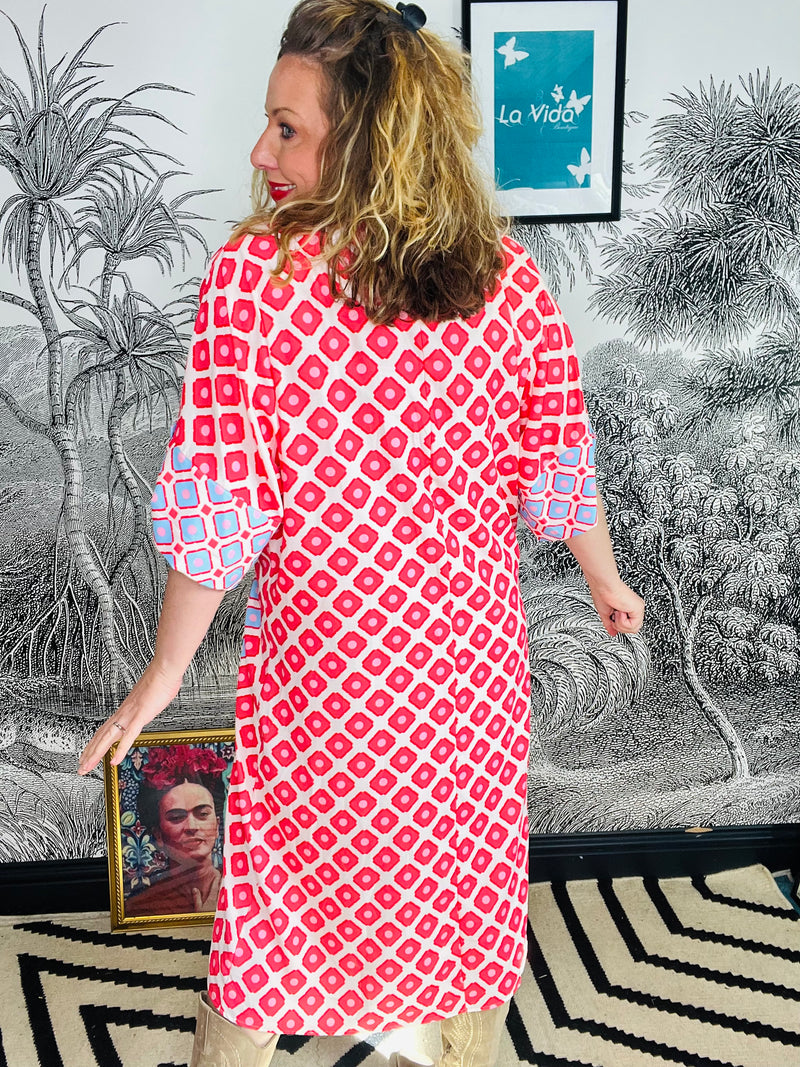Tahlia Twist Knot Tile Print Dress
