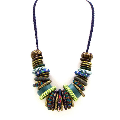 Textured Rings Statement Necklace