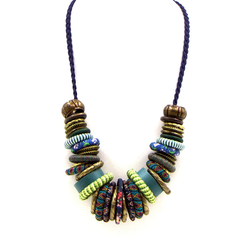Textured Rings Statement Necklace