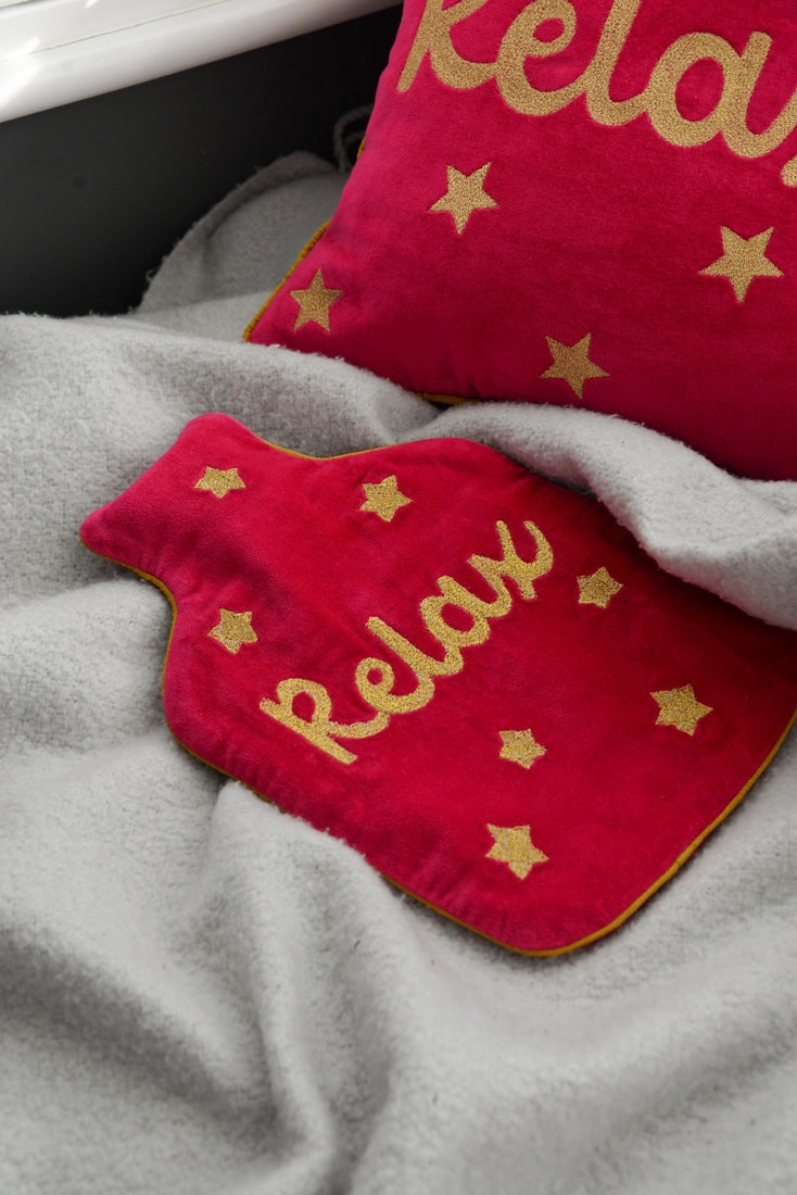 Pink Velvet Relax Hot Water Bottle