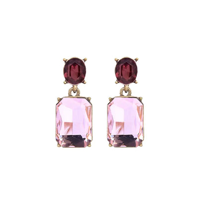 Oval Twin Gem Earrings