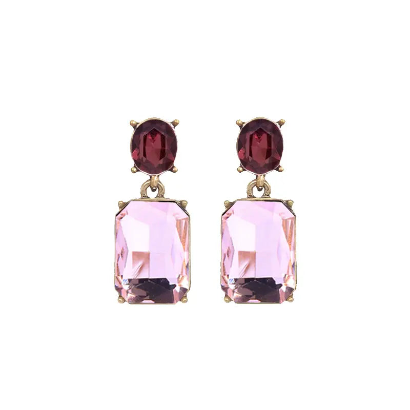Oval Twin Gem Earrings