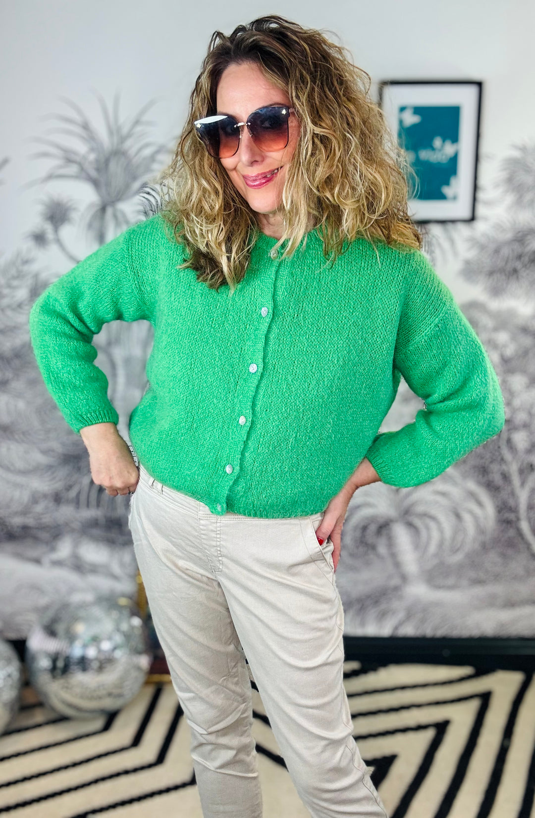 Claires Mohair Mix Crewneck Cardigan