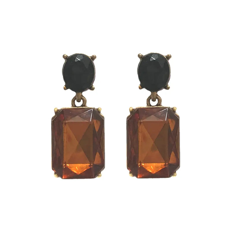 Oval Twin Gem Earrings