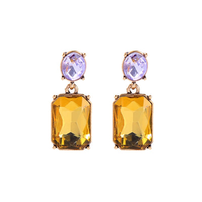 Oval Twin Gem Earrings