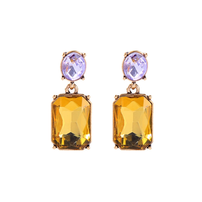 Oval Twin Gem Earrings