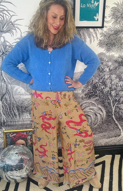 Dragon Sand Palazzo Trousers