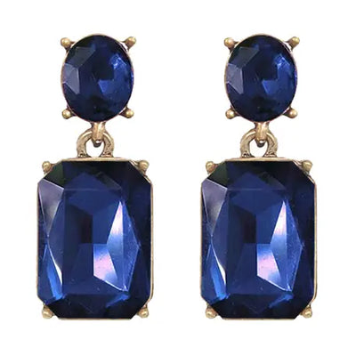 Oval Twin Gem Earrings