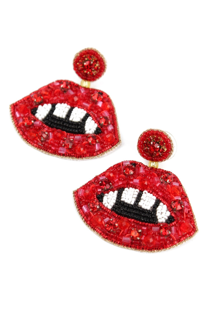 Red Fang Lip Earrings