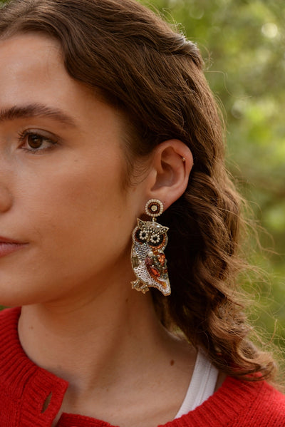 Owl Beaded Earrings
