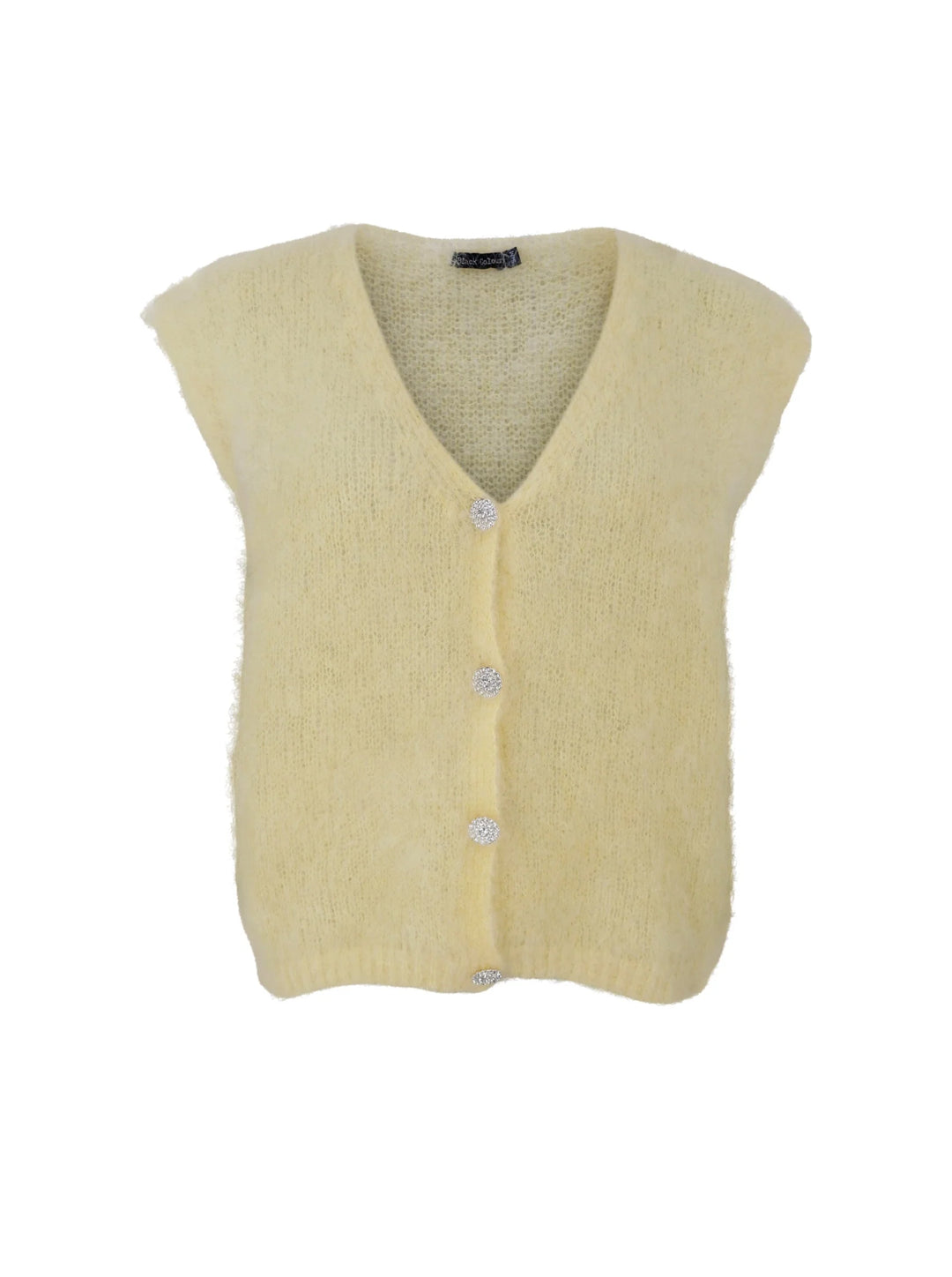 BJoerk Mohair Knit Vest with Diamante Buttons