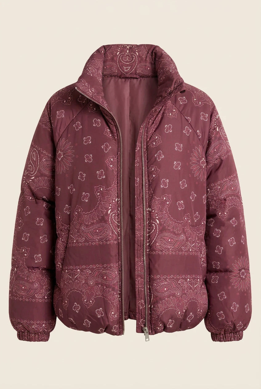 Phoebe Paisley Puffer Cropped Jacket