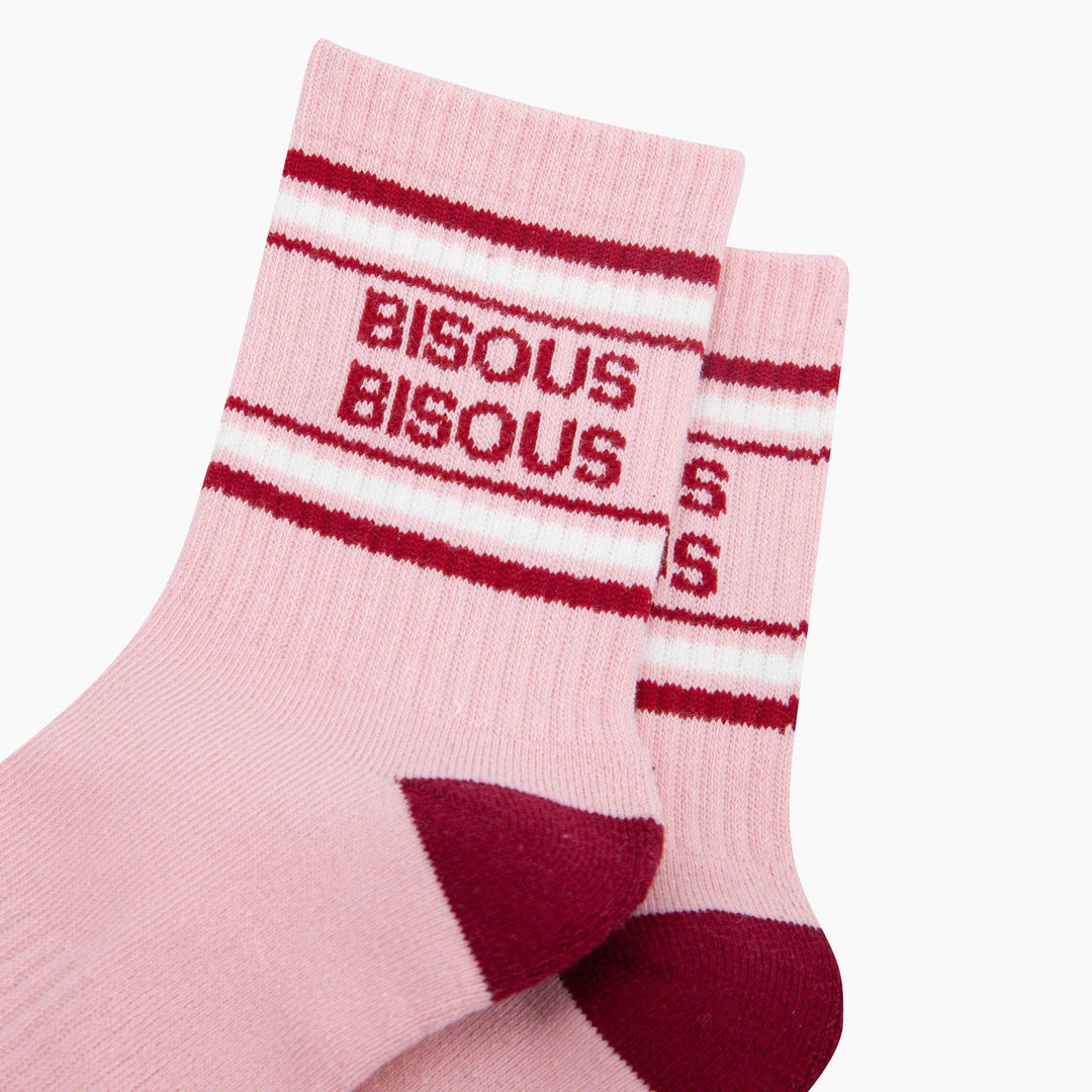 Bisous Bisous Organic Cotton Sports Socks in Pink: UK 3-7 | EU 36-40 | US 5-9