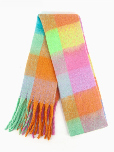 Allie Heavyweight Scarf in Pastel Check