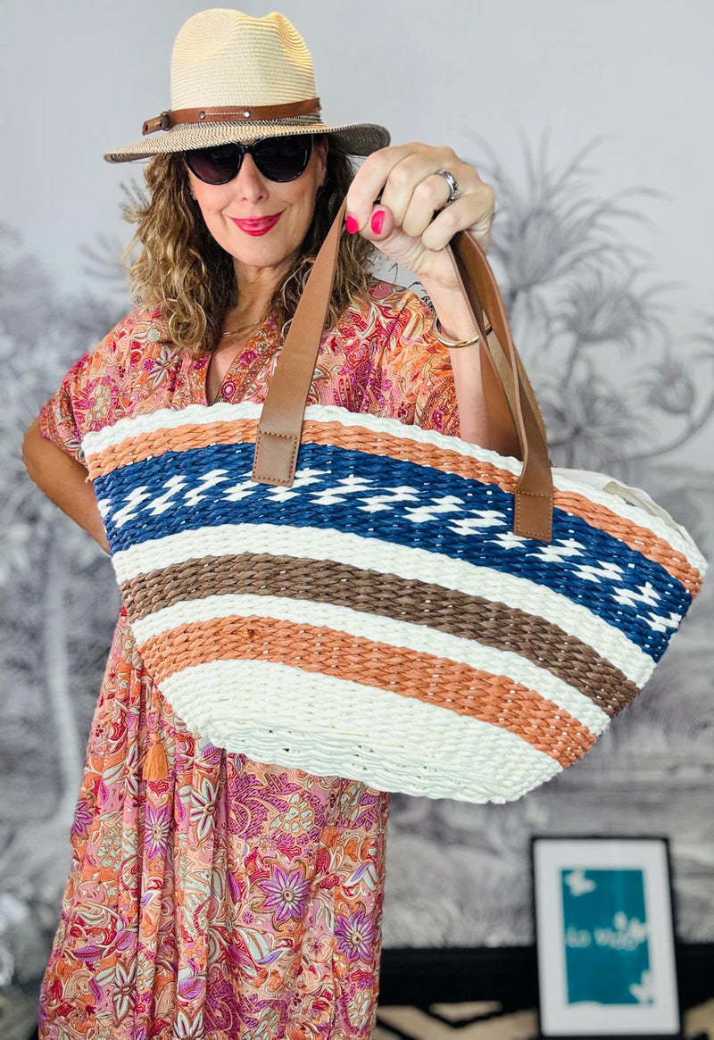 Rhea Striped Summer Tote Bag