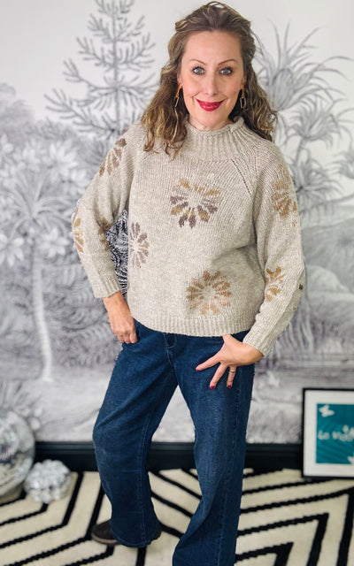 Lyla Autumn Flower High Neck Jumper