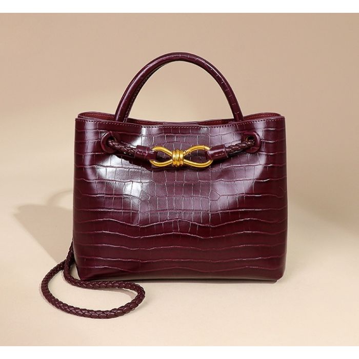 Bordeaux Belle Croc Embossed Bag