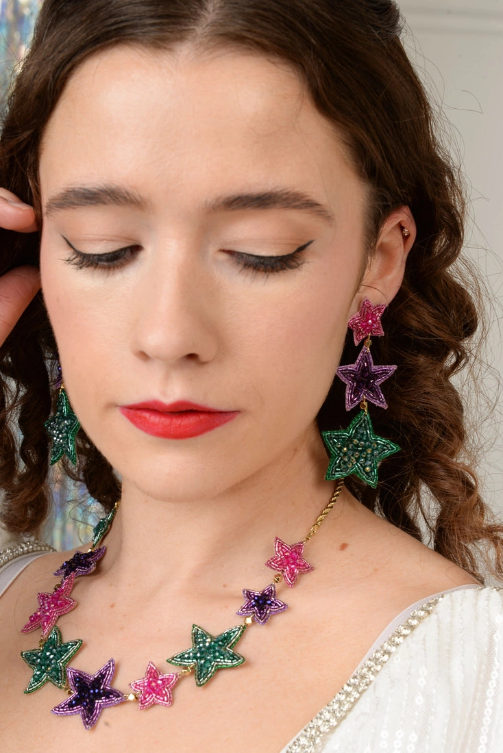 Rainbow Star Drop Earrings