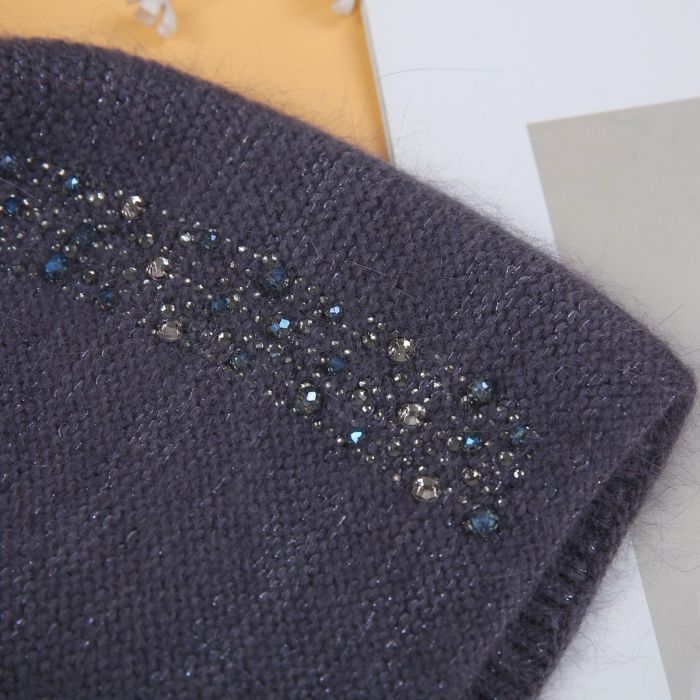 Sparkle Stripe Pompom Beanie Hat