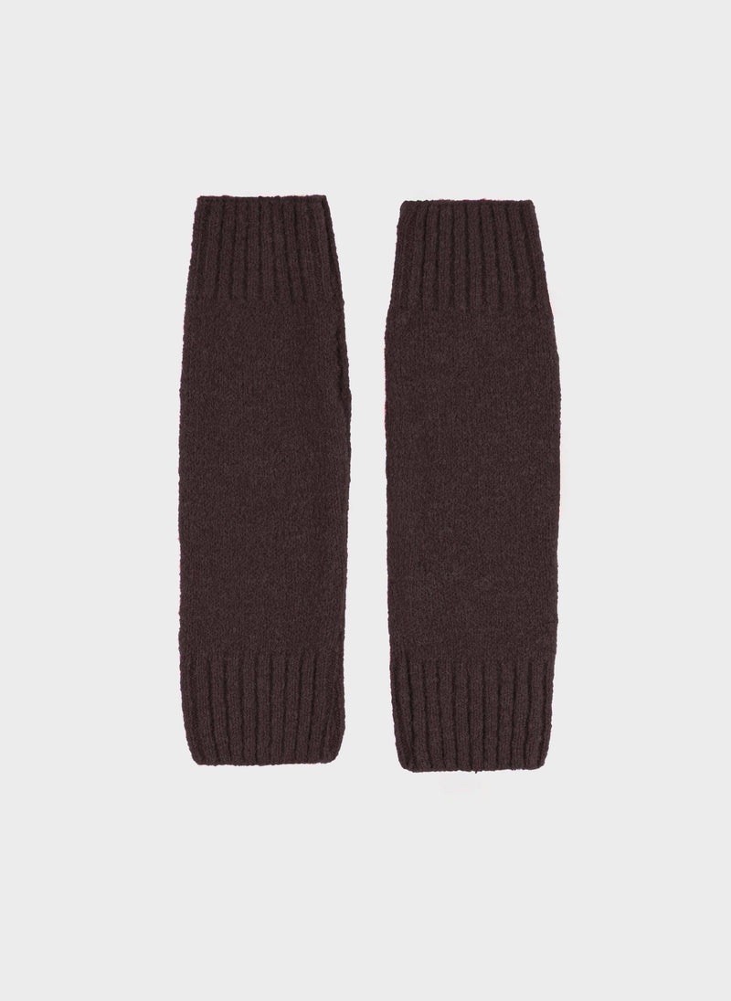 Fursy Long Handwarmers in Chocolate Brown