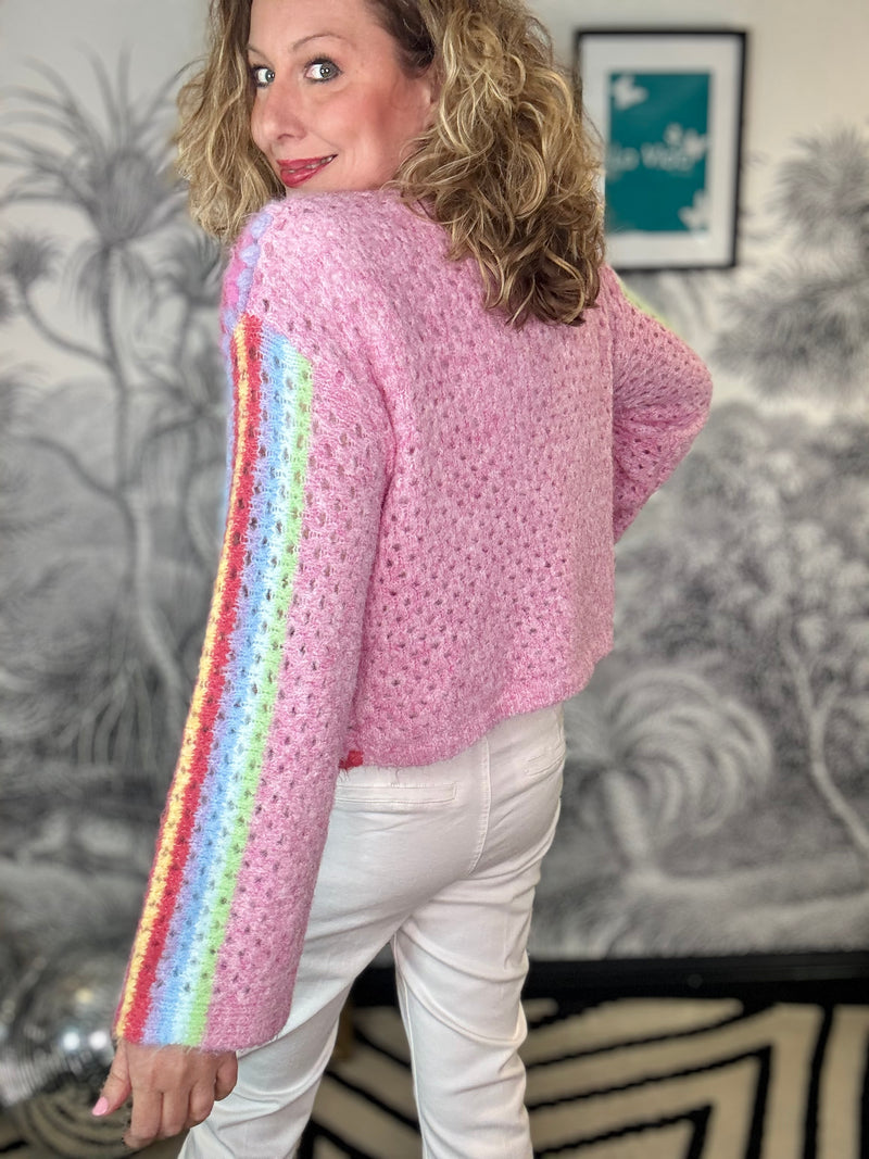 Yara Crochet Single Button Cardigan