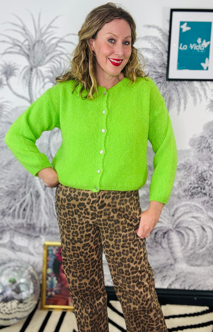 Claires Mohair Mix Crewneck Cardigan