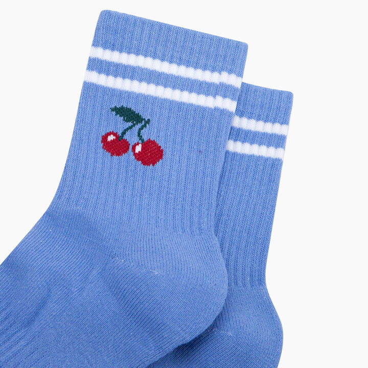 Cherry Combed Cotton Sports Socks in Blue: UK 3-7 | EU 36-40 | US 5-9