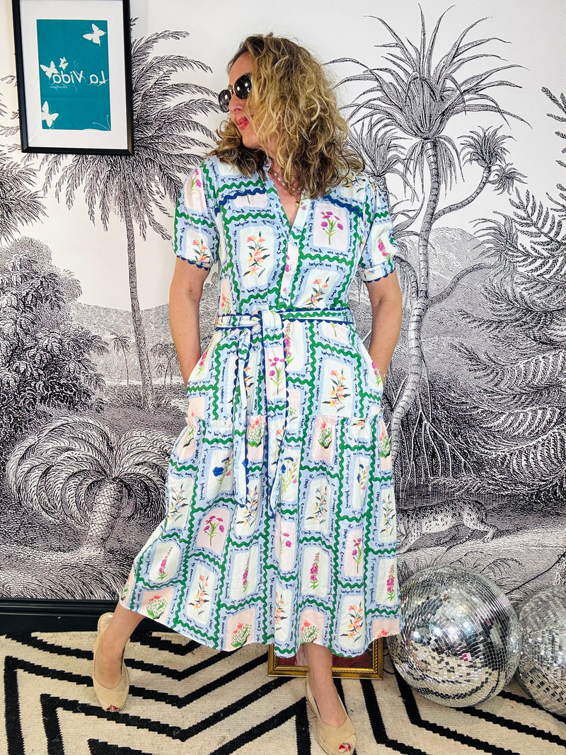 Lilith Button Front Midi Dress