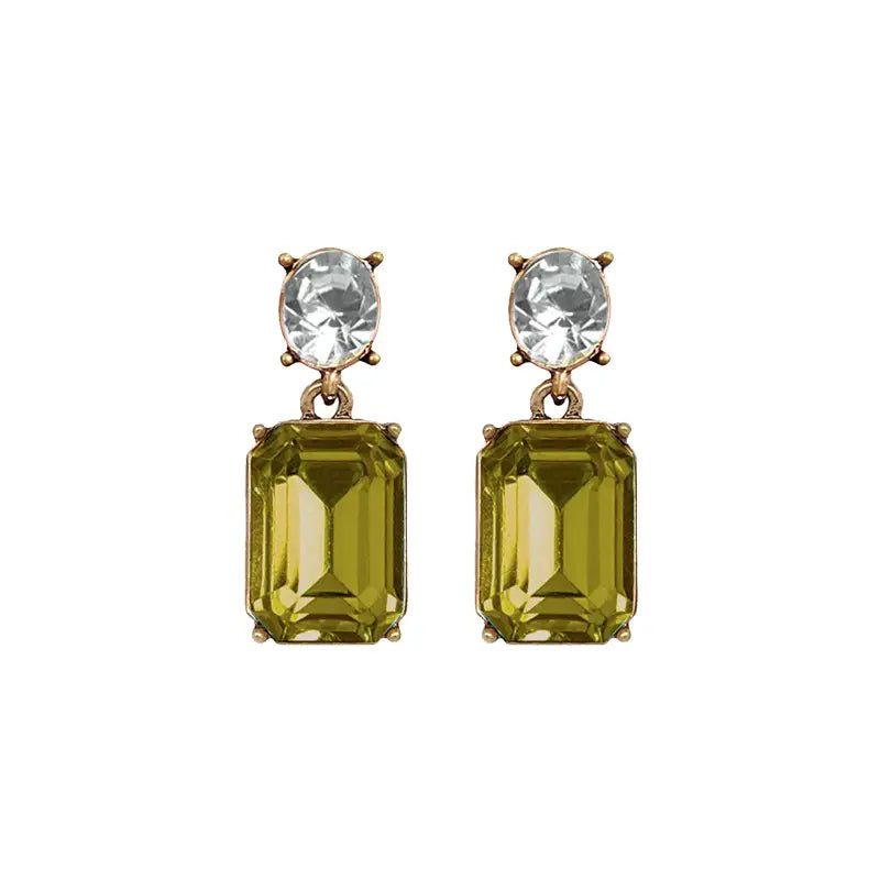 Oval Twin Gem Earrings
