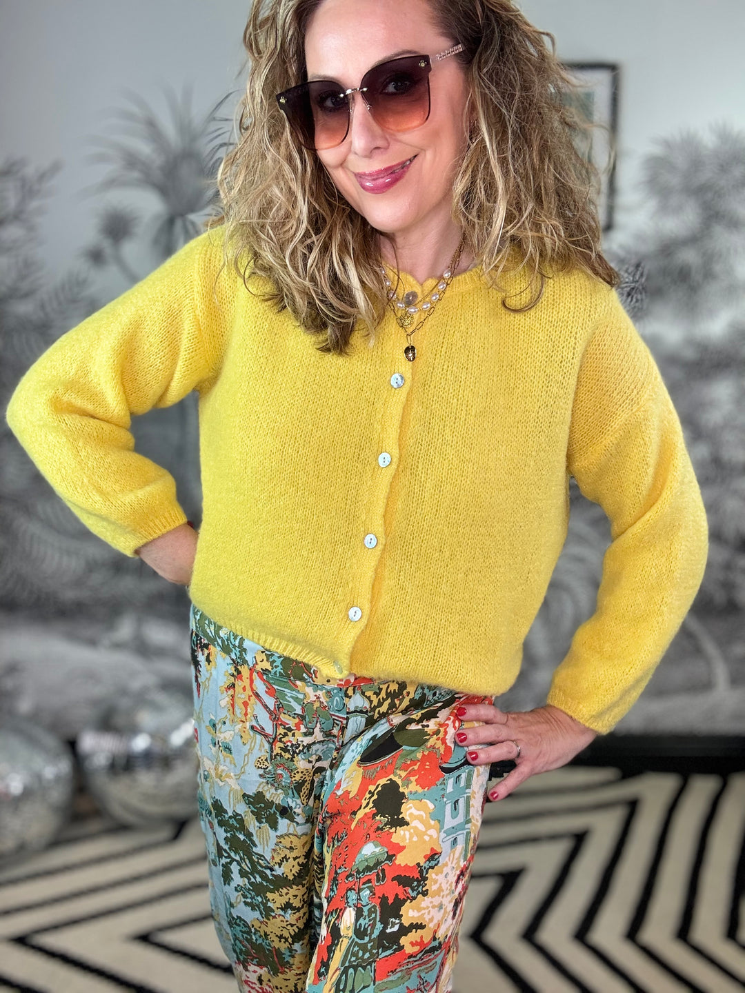 Claires Mohair Mix Crewneck Cardigan