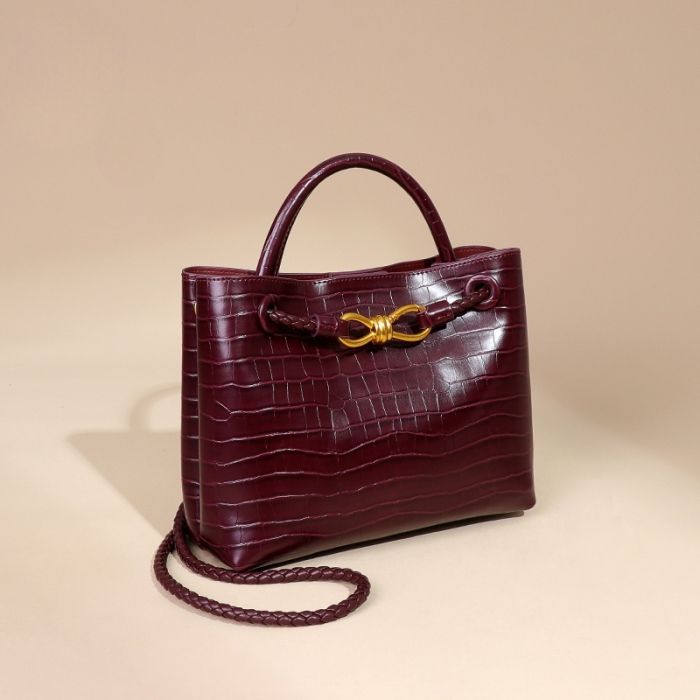Bordeaux Belle Croc Embossed Bag