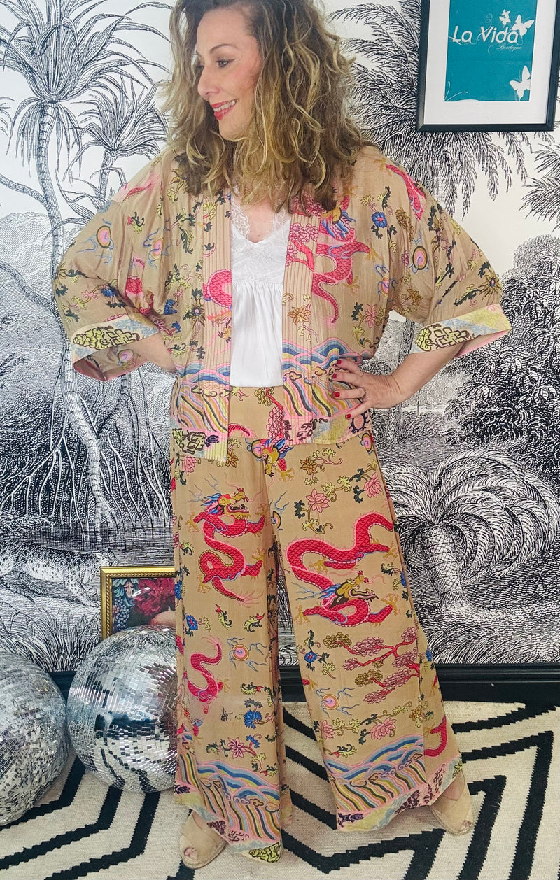Dragon Sand Palazzo Trousers