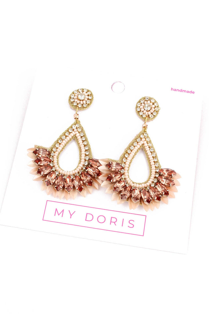 PEACH TEARDROP EARRING