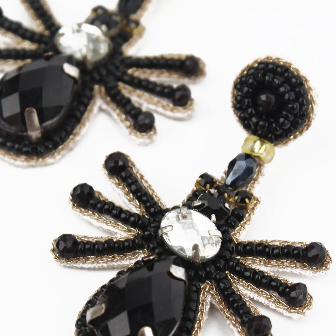 Black Spider Earrings