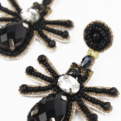 Black Spider Earrings