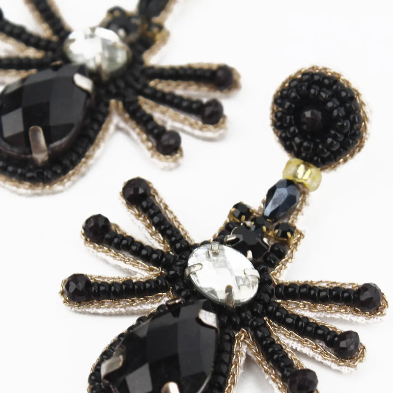 Black Spider Earrings