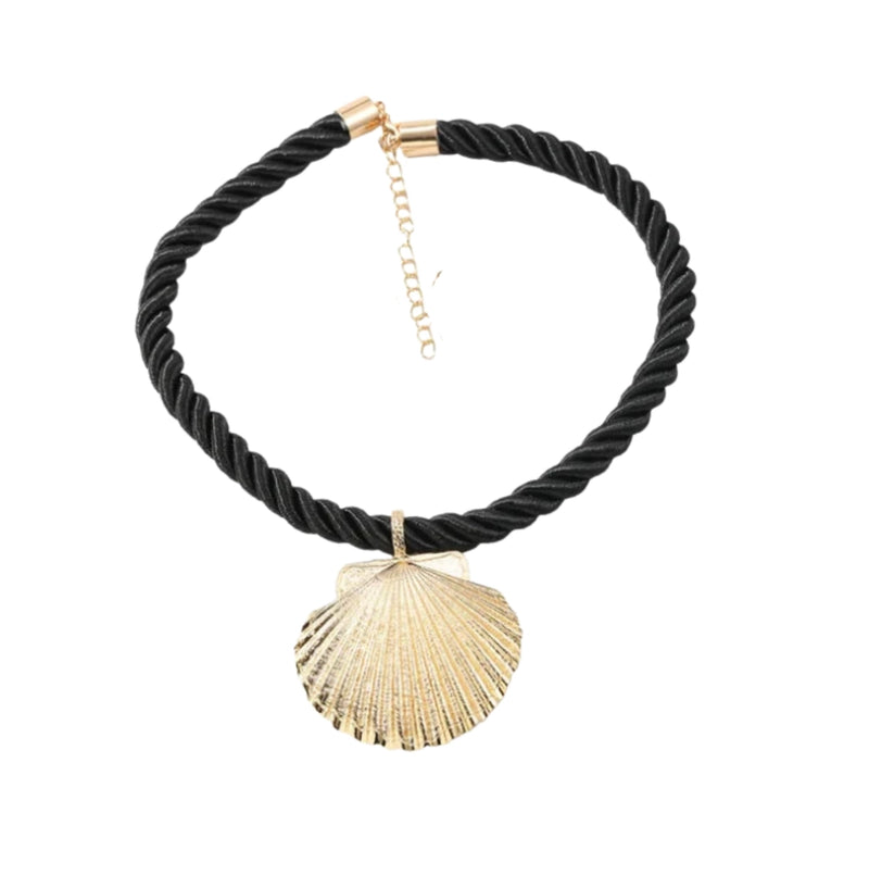 Clam Shell Statement Rope Necklace