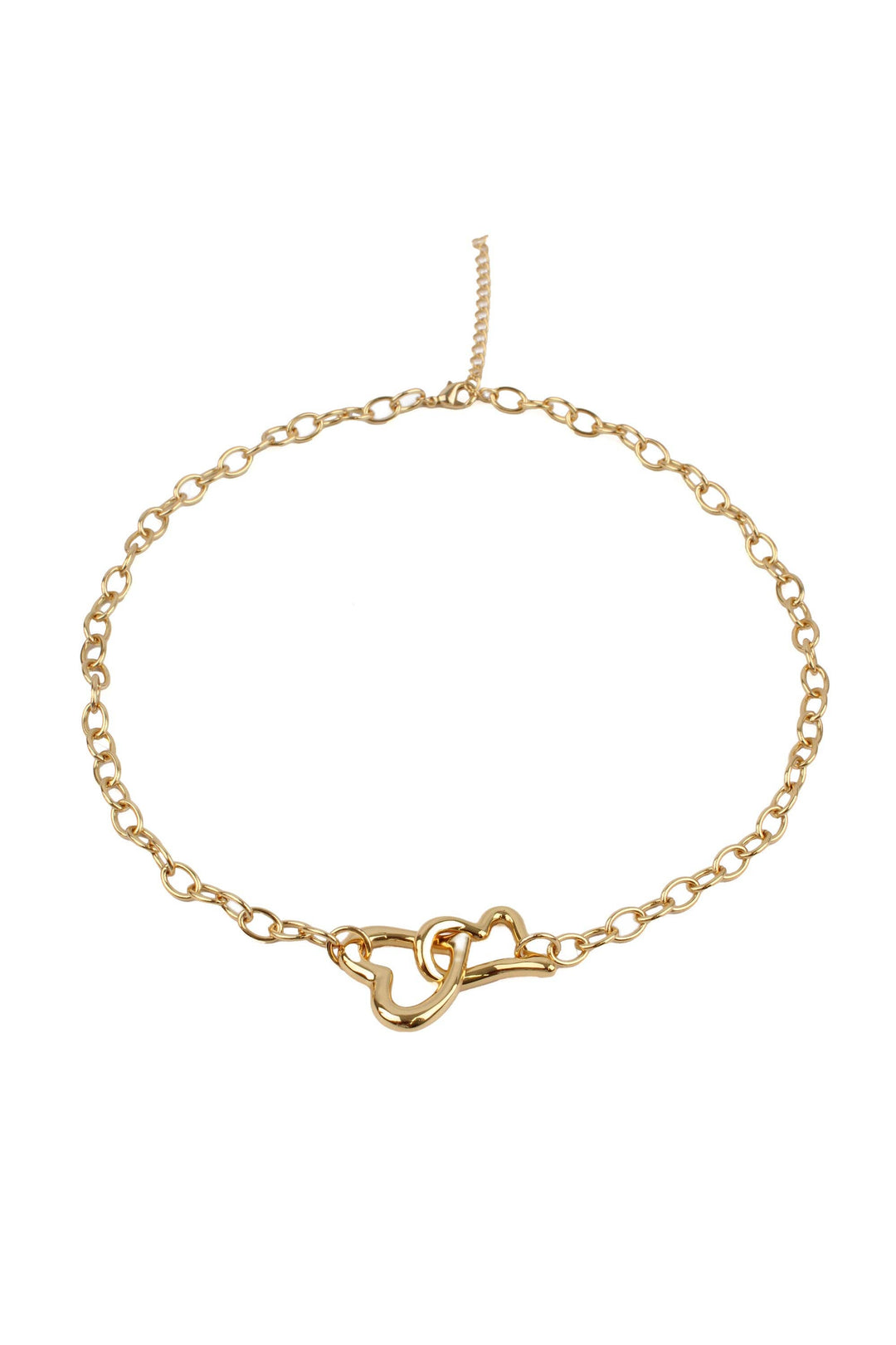 GOLD HEART CHUNKY CHAIN NECKLACE