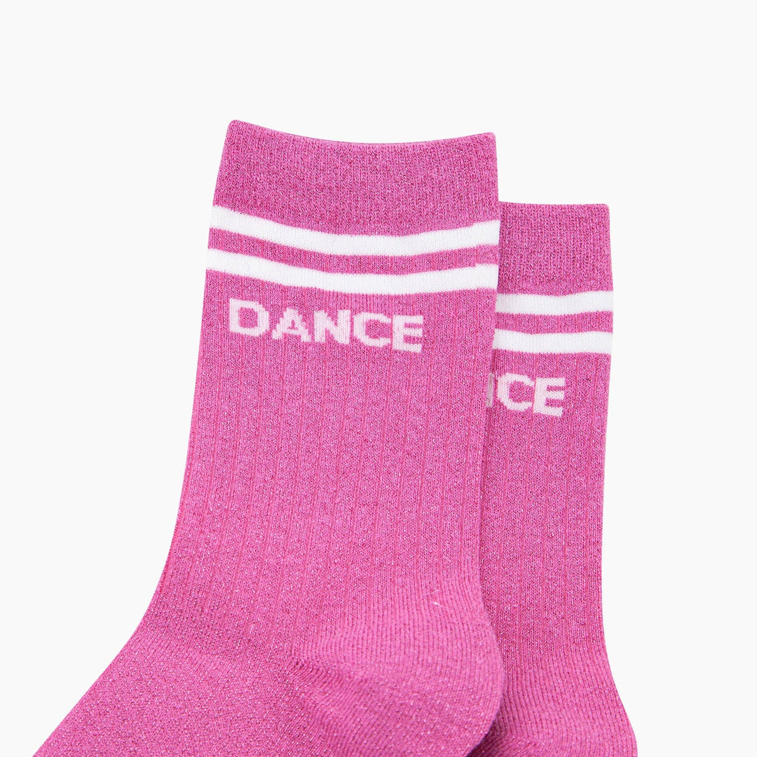 Dance Combed Cotton Glitter Socks in Hot Pink: UK 3-7 | EU 36-40 | US 5-9