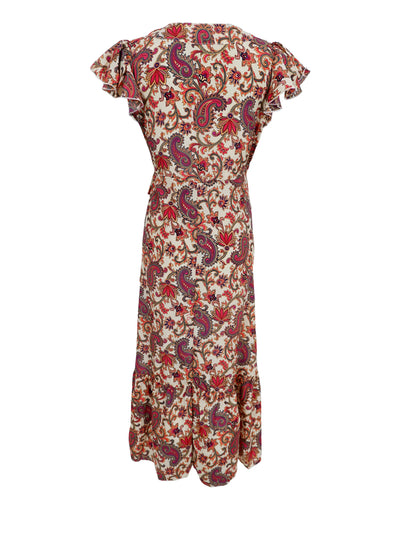 Luna Flared Wrap Dress in Vivid Rouge