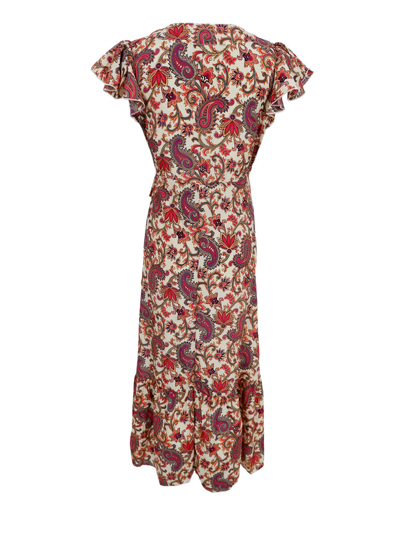 Luna Flared Wrap Dress in Vivid Rouge