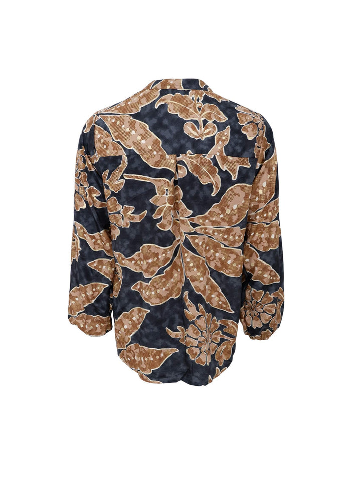 Luna Blouse in Autumn Lily Bronze Print